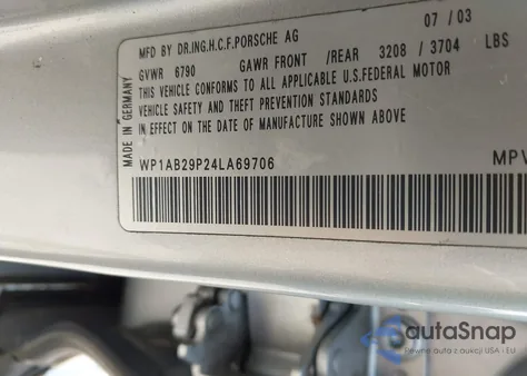 2004 Porsche Cayenne S from USA, damaged, VIN WP1AB29P24LA69706